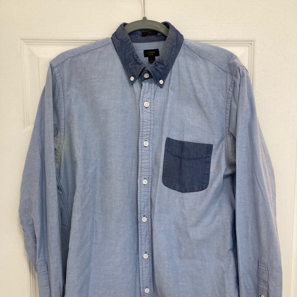 J Crew Contrast Collar Oxford Shirt